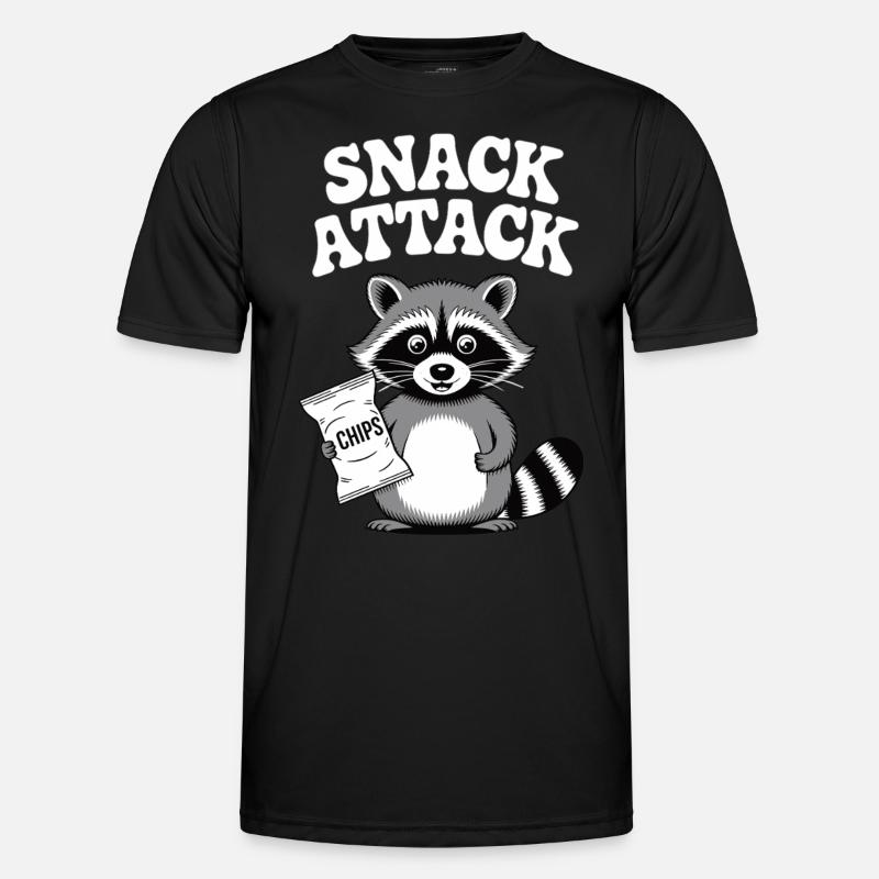 Chips and raccoon - Men's Functional T-Shirt - black