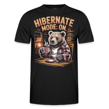 Ours réfrigéré avec cheminée et thé - T-shirt sport Homme - noir - Devant - AI Model Male 178 dark (178cm)