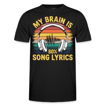 Musik statt Gedanken – Song Lyric Shirt - Männer Funktions-T-Shirt - Schwarz - Vorne - AI Model Male 178 dark (178cm)