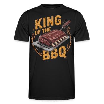 Roi du BBQ - Grill Master - T-shirt sport Homme - noir - Devant - AI Model Male 178 dark (178cm)