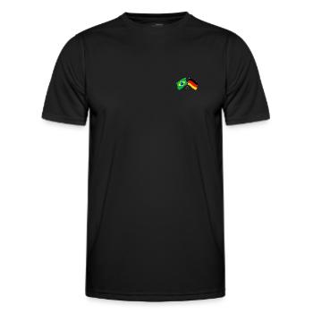 Brazil Germany Flag Crossed - Männer Funktions-T-Shirt - Schwarz - Vorne - AI Model Male 178 dark (178cm)
