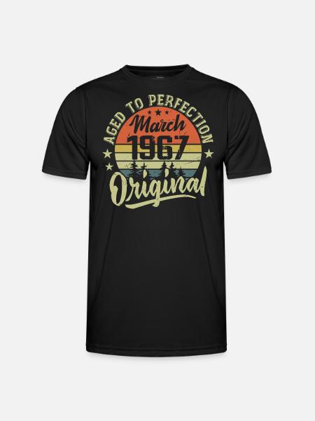 Retro maaliskuu 1967 Lahja maaliskuu 1967 Syntynyt maaliskuu 1967 - Miesten tekninen t-paita - musta