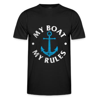 Mein Boot Meine Regeln Lustiger Kapitän Boot Segeln Saling - Männer Funktions-T-Shirt - Schwarz - Vorne - AI Model Male 178 dark (178cm)