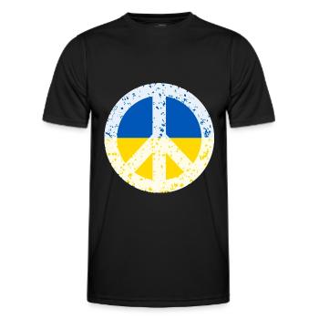 Peace in Ukraine Flagge Wappen Ukraine - Männer Funktions-T-Shirt - Schwarz - Vorne - AI Model Male 178 dark (178cm)