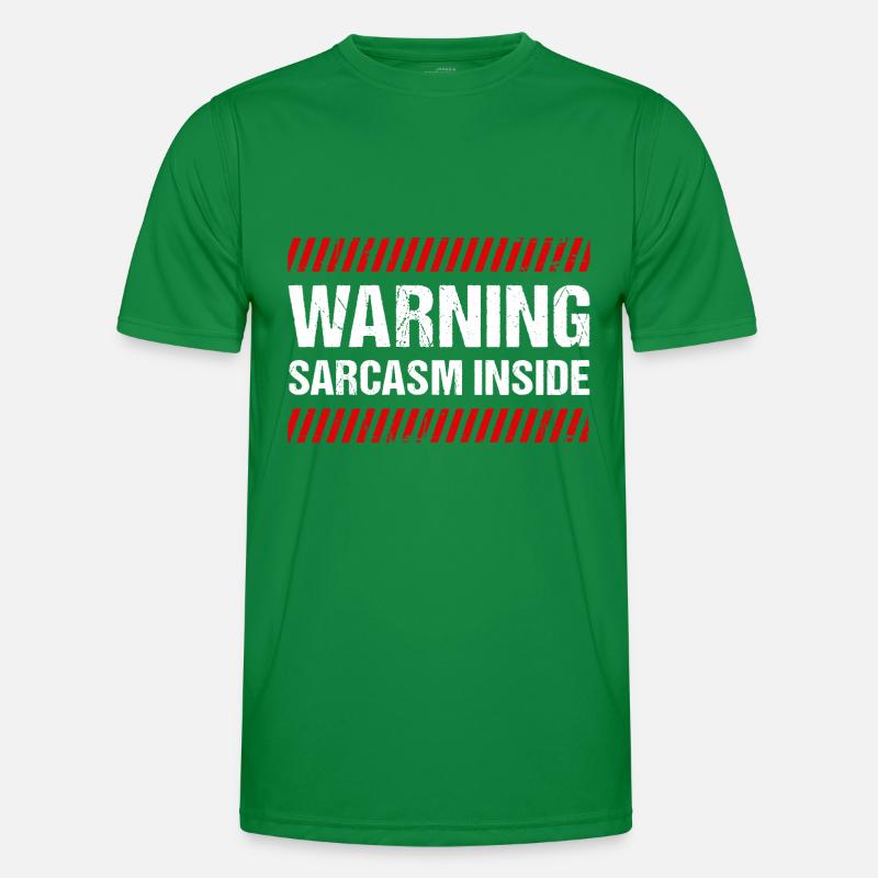 Warning Sarcasm Inside Männer Funktions-T-Shirt