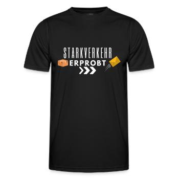Zusteller Starkverkehr Erprobt - Männer Funktions-T-Shirt - Schwarz - Vorne - AI Model Male 178 dark (178cm)
