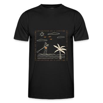 Surfer Sommer Palmen Strand Sonne Urlaub - Männer Funktions-T-Shirt - Schwarz - Vorne - AI Model Male 178 dark (178cm)