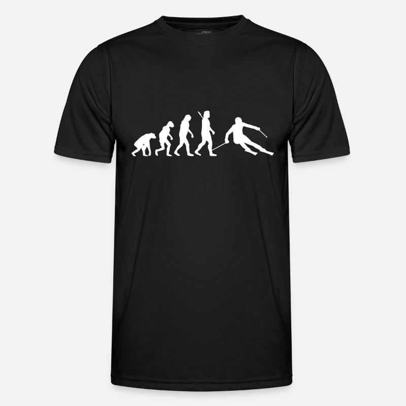 Evolution Skifahrer - Männer Funktions-T-Shirt - Schwarz