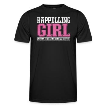 Womens Rappelling Girl Like A Normal Girl But - Men's Functional T-Shirt - black - Front - AI Model Male 178 dark (178cm)