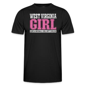 Womens West Virginia Girl Like A Normal Girl But - Men's Functional T-Shirt - black - Front - AI Model Male 178 dark (178cm)