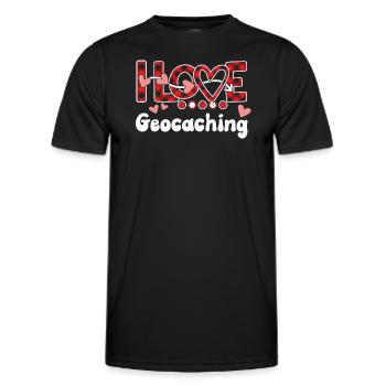 J'aime le géocaching Les filles géocaching - T-shirt sport Homme - noir - Devant - AI Model Male 178 dark (178cm)