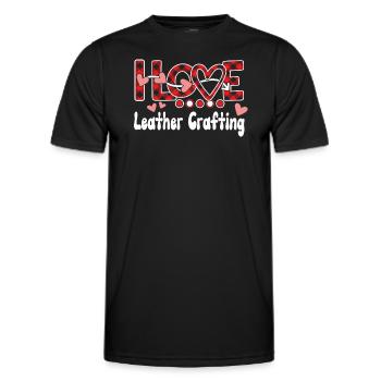 I Love Leather Crafting Girls Leather Crafting - Men's Functional T-Shirt - black - Front - AI Model Male 178 dark (178cm)