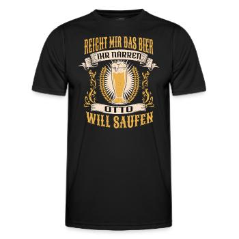 Reicht Mir Das Bier Otto Saufen Namen - Männer Funktions-T-Shirt - Schwarz - Vorne - AI Model Male 178 dark (178cm)