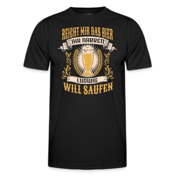 Reicht Mir Das Bier Ludwig Saufen Namen - Männer Funktions-T-Shirt - Schwarz - Vorne - AI Model Male 178 dark (178cm)