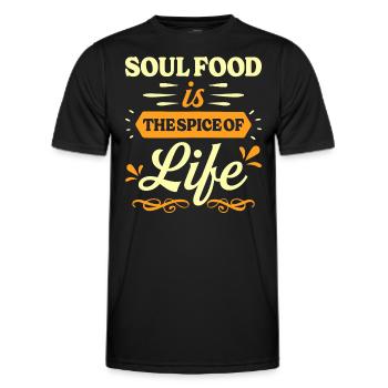 Soul Food Humor - Afroamerikanische Gerichte - Männer Funktions-T-Shirt - Schwarz - Vorne - AI Model Male 178 dark (178cm)