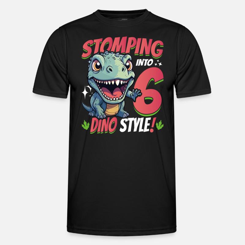 T-Rex Turning 6: Stomping into 6th Dino Style Bday Männer Funktions-T-Shirt