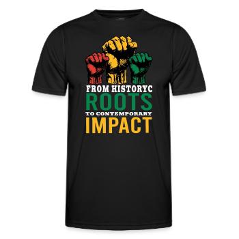 From Historyc Roots To Contemporary Impact Men - Men's Functional T-Shirt - black - Front - AI Model Male 178 dark (178cm)