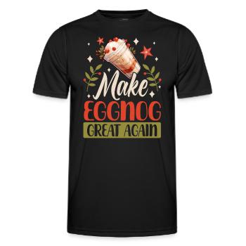 Make Eggnog Great Again Men Women Ice Cream - Männer Funktions-T-Shirt - Schwarz - Vorne - AI Model Male 178 dark (178cm)