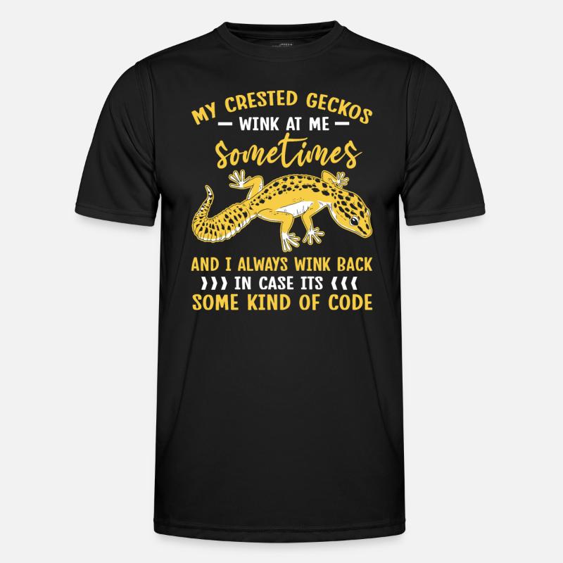 Kronengecko Crested Gecko Doppelfingergecko - Männer Funktions-T-Shirt - Schwarz