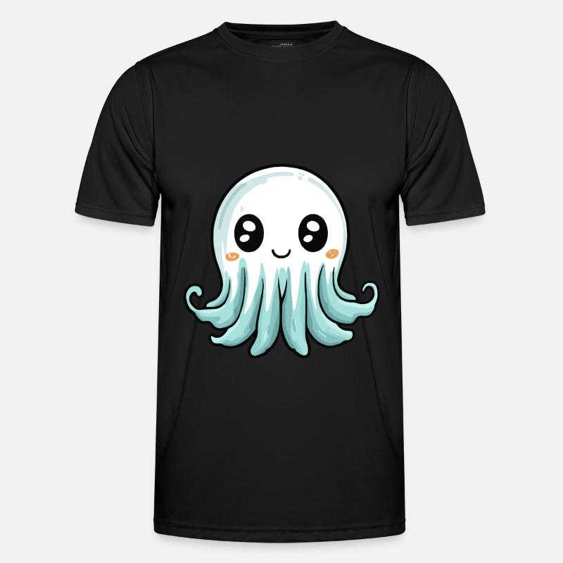 Jellyfish Halloween Comic Ghost - Men's Functional T-Shirt - black