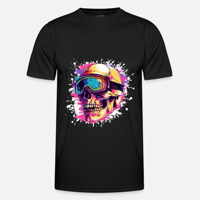 Ski Skull Ski Goggles - Men's Functional T-Shirt - black