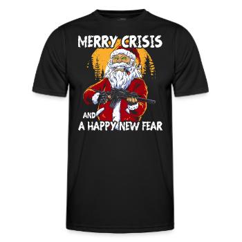 Merry Crisis - Männer Funktions-T-Shirt - Schwarz - Vorne - AI Model Male 178 dark (178cm)