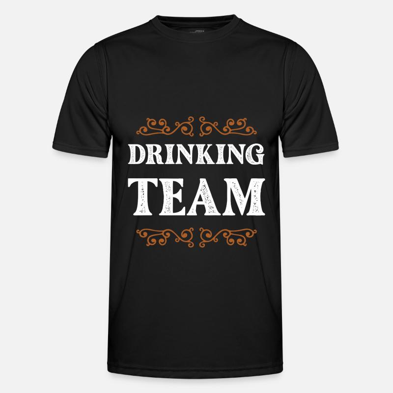 Drinking Crew - Männer Funktions-T-Shirt - Schwarz
