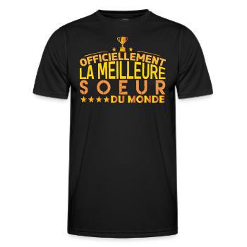 Soeur la meilleure soeur cadeau pour soeur ! - T-shirt sport Homme - noir - Devant - AI Model Male 178 dark (178cm)