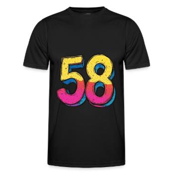58 Zahl Bunt - Männer Funktions-T-Shirt - Schwarz - Vorne - AI Model Male 178 dark (178cm)