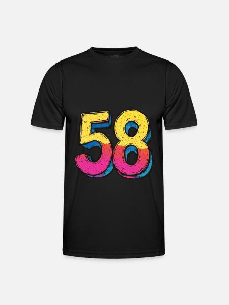 58 Zahl Bunt - Männer Funktions-T-Shirt - Schwarz