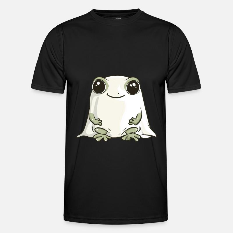 Frosch Halloween Comic Geist - Männer Funktions-T-Shirt - Schwarz