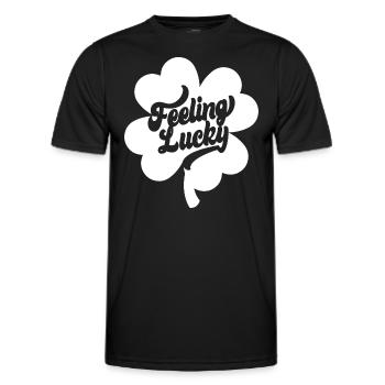 St. Patrick’s Day Gift Shamrock Men, Women, Kids - Men's Functional T-Shirt - black - Front - AI Model Male 178 dark (178cm)