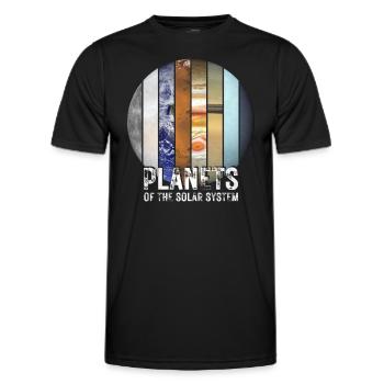 Planets of the Solar System - Men's Functional T-Shirt - black - Front - AI Model Male 178 dark (178cm)