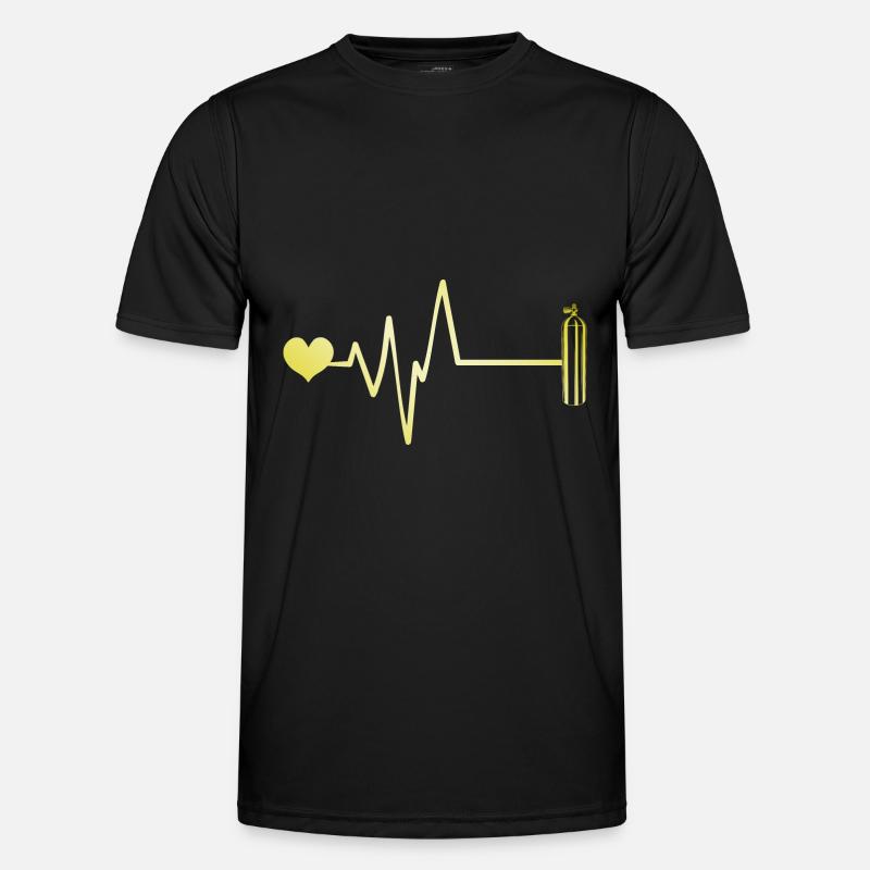Oxygen Diving Heart Pulse - Men's Functional T-Shirt - black