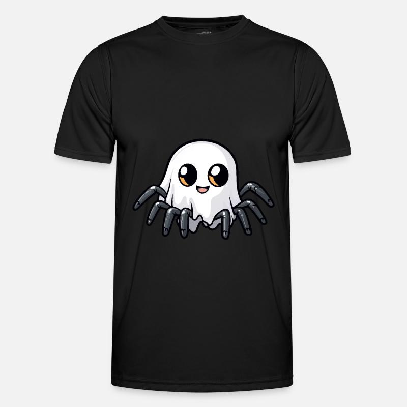 Tarantula Halloween Comic Ghost - Men's Functional T-Shirt - black