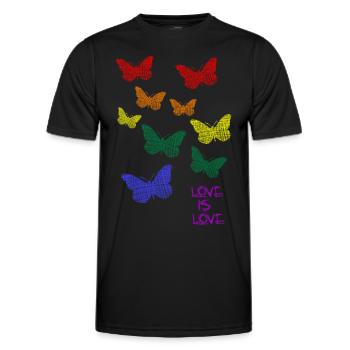 Regenbogen Rainbow LGBTQ CSD - Männer Funktions-T-Shirt - Schwarz - Vorne - AI Model Male 178 dark (178cm)