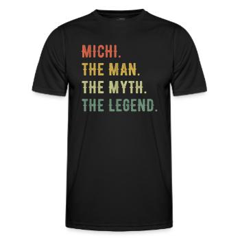 Michael Michi Prénom Abrégé Homme Mythe Légende - T-shirt sport Homme - noir - Devant - AI Model Male 178 dark (178cm)