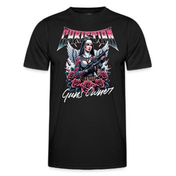 Croyant Passionné Armes À Feu Chrétien - T-shirt sport Homme - noir - Devant - AI Model Male 178 dark (178cm)