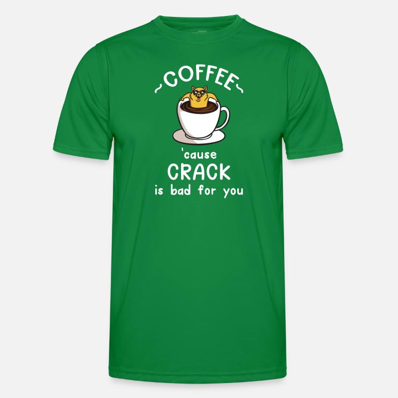 Lustige Comic Katze Koffein Kaffee Kaffeetrinker Männer Funktions-T-Shirt