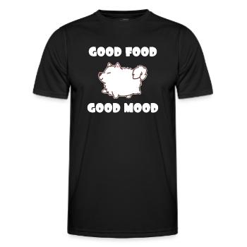 Fat Samoyed Dog Food Four-Tailed - Men's Functional T-Shirt - black - Front - AI Model Male 178 dark (178cm)
