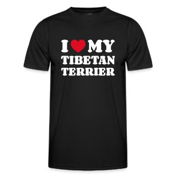 J’adore mon terrier tibétain Cadeau Terrier tibétain - T-shirt sport Homme - noir - Devant - AI Model Male 178 dark (178cm)