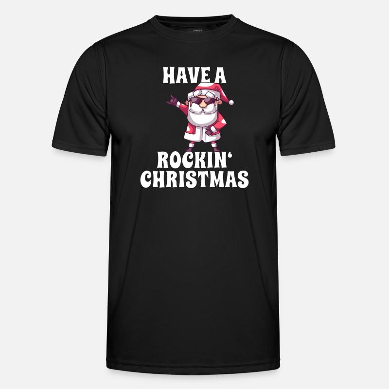 Rockiger Weihnachtsmann Männer Funktions-T-Shirt