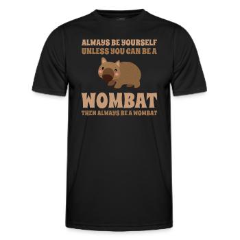 Süßer Wombat Australien Fan Reise Urlaub Spruch - Männer Funktions-T-Shirt - Schwarz - Vorne - AI Model Male 178 dark (178cm)