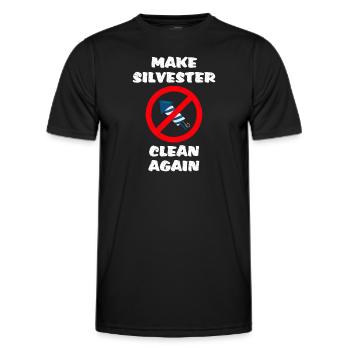 Anti Feuerwerk Gegen Böller - Männer Funktions-T-Shirt - Schwarz - Vorne - AI Model Male 178 dark (178cm)