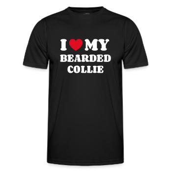 J’adore mon Bearded Collie - T-shirt sport Homme - noir - Devant - AI Model Male 178 dark (178cm)