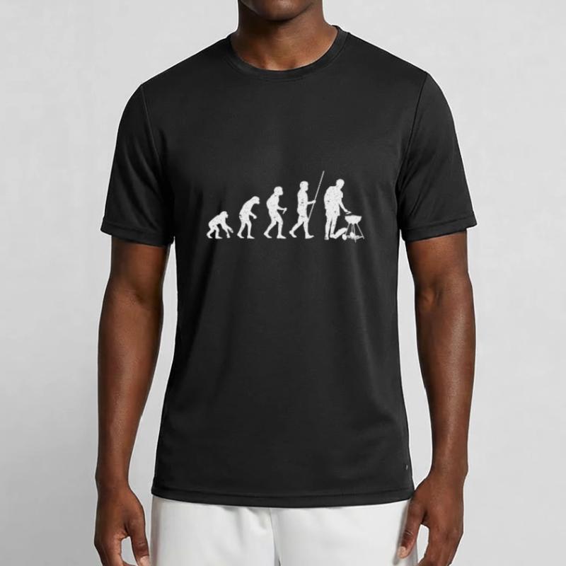BBQ Evolution Grillen Barbecue Geschenkidee Männer Funktions-T-Shirt