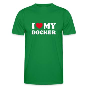 I Love My Docker - Männer Funktions-T-Shirt - Kelly Green - Vorne - AI Model Male 178 dark (178cm)