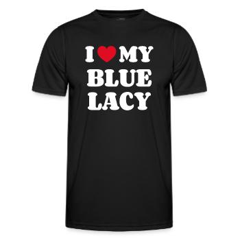 J’adore ma dentelle bleue - T-shirt sport Homme - noir - Devant - AI Model Male 178 dark (178cm)