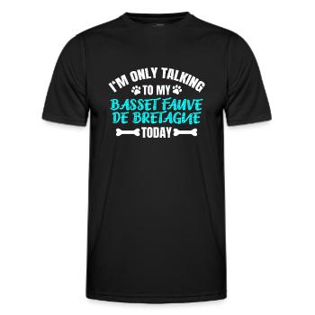 Basset Fauve de Bretagne - T-shirt sport Homme - noir - Devant - AI Model Male 178 dark (178cm)