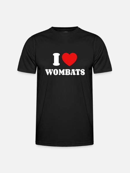 I Love Wombats - Men's Functional T-Shirt - black